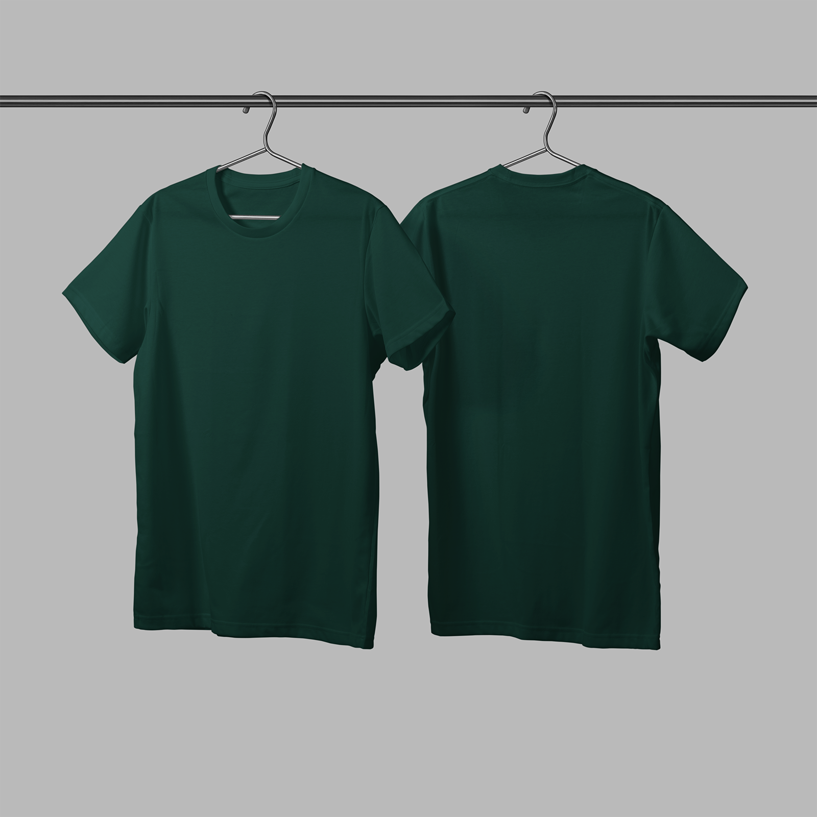 bottle-green--round-neck-tshirt-printintheuk-plain-uc301