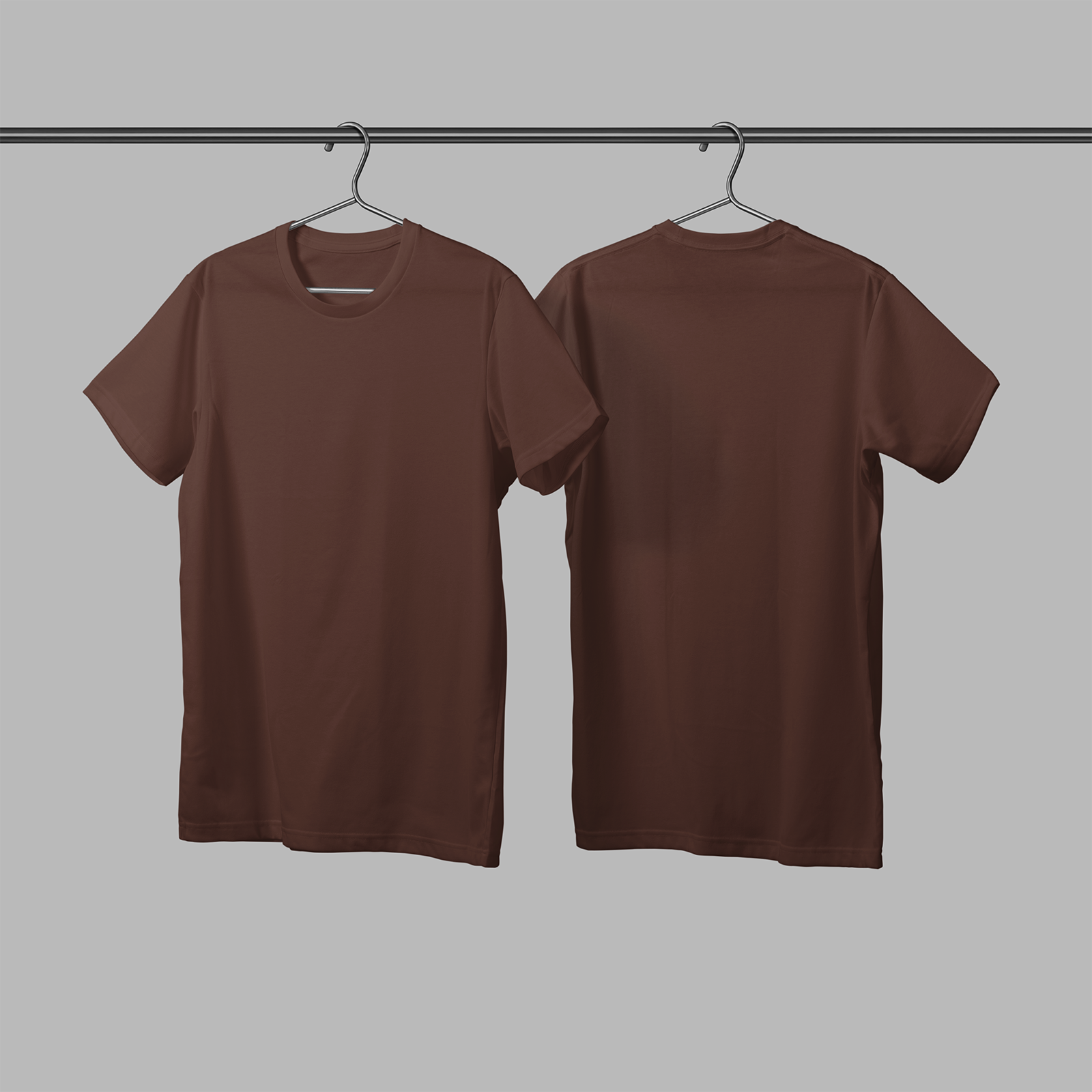 brown-round-neck-tshirt-printintheuk-plain-uc301