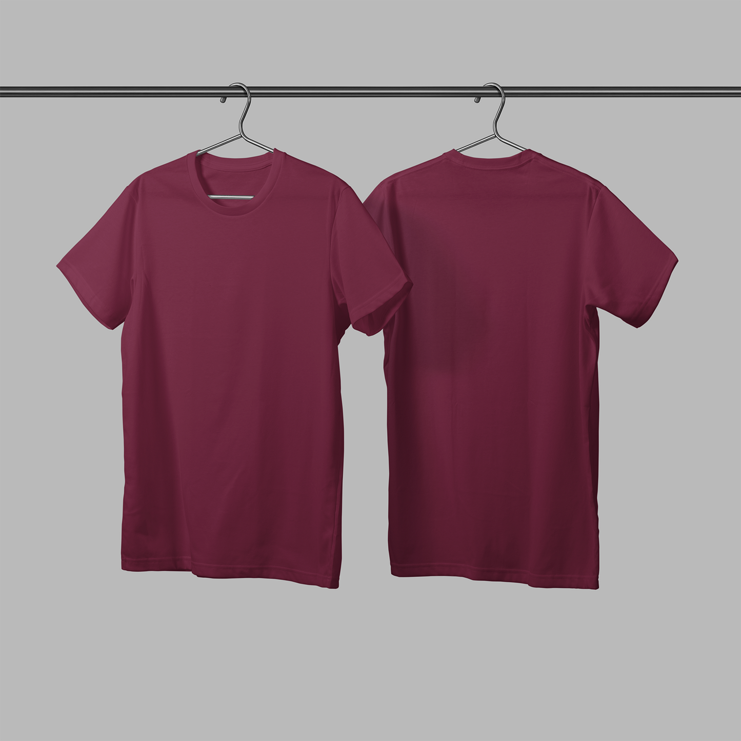 maroon-round-neck-tshirt-printintheuk-plain-uc301