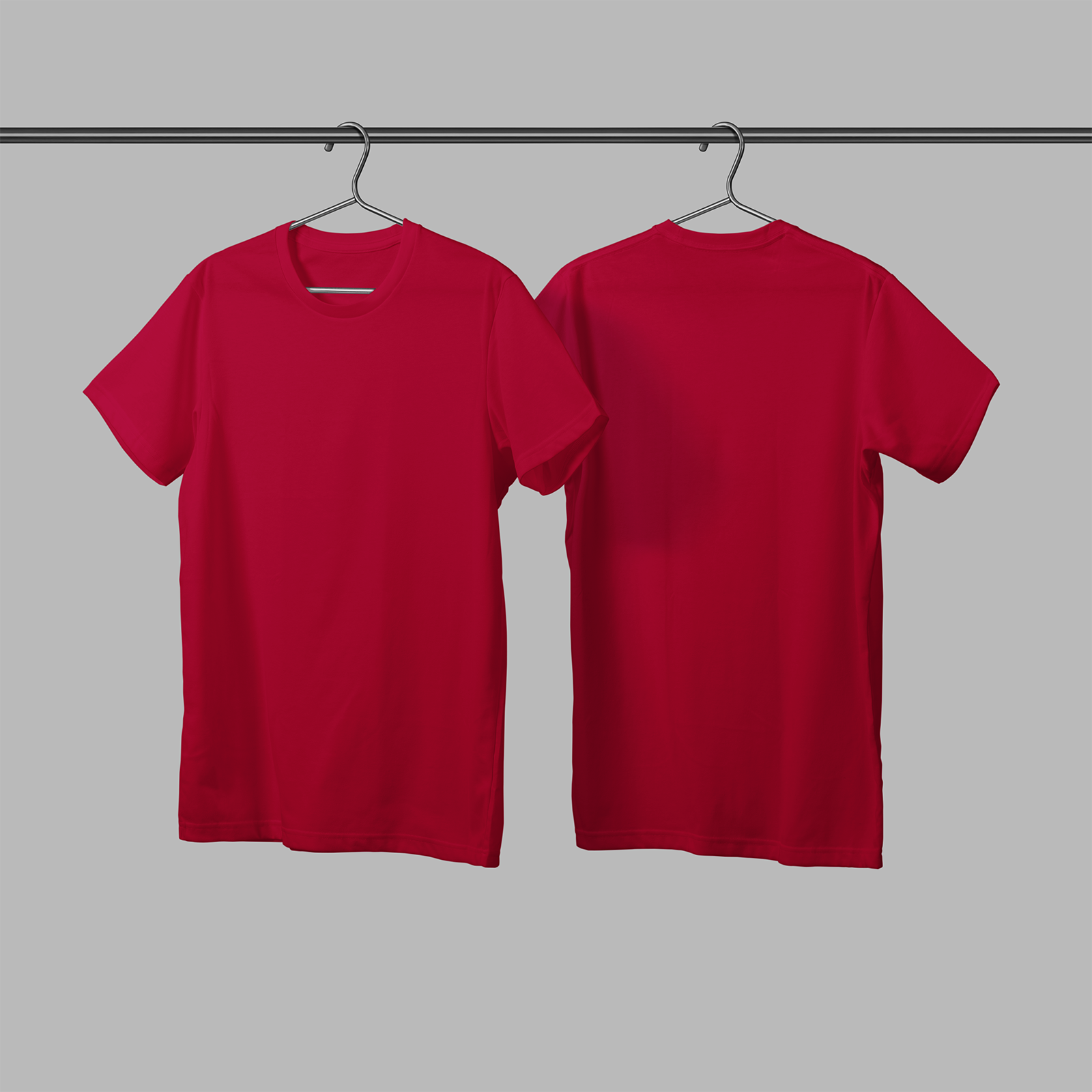 red-round-neck-tshirt-printintheuk-plain-uc301