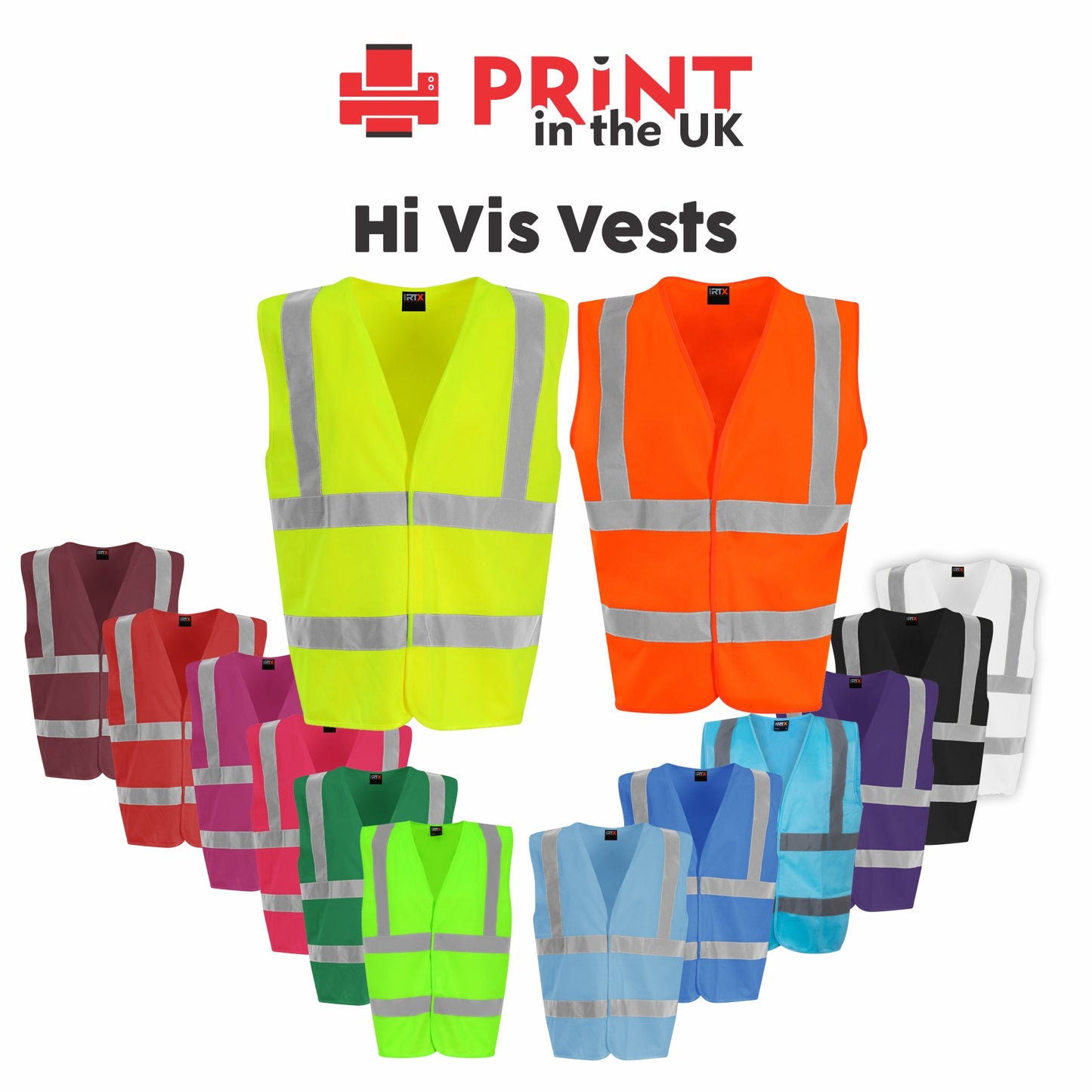 Hi‑Vis Vests - Safety Waistcoat – Plain Colours